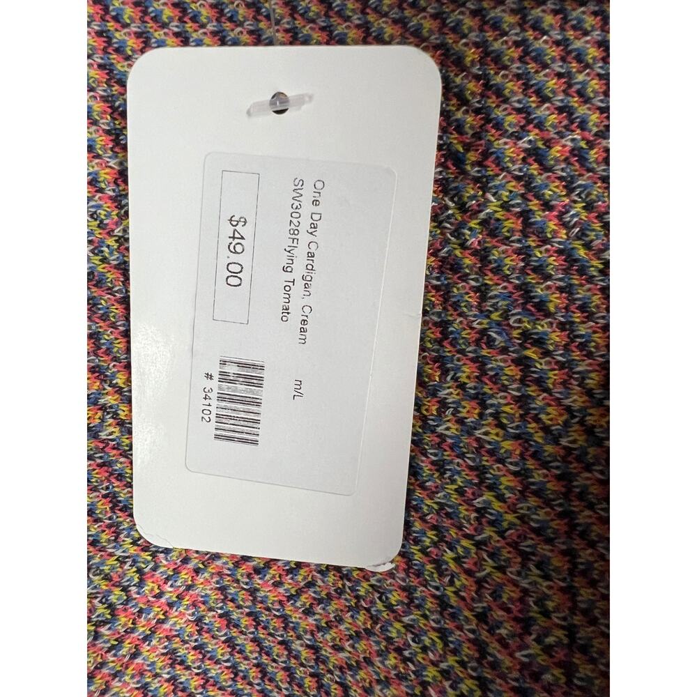 Flying Tomato Open Front Geometric Tribal Cardigan Sweater M/L - Picture 7 of 9